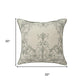 20" Sage And Ivory Damask Recycled Poly Linen Throw Pillow Cover