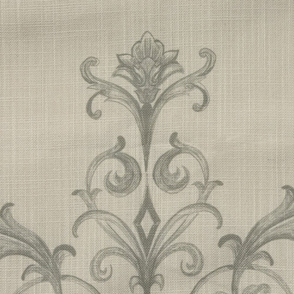 20" Sage And Ivory Damask Recycled Poly Linen Throw Pillow Cover