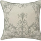 24" Sage And Ivory Damask Recycled Poly Linen Throw Pillow Cover