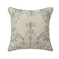 24" Ivory And Green Damask Recycled Poly Linen Throw Pillow Cover