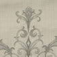 24" Ivory And Green Damask Recycled Poly Linen Throw Pillow Cover