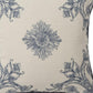 20" Ivory And Blue Floral Recycled Poly Linen Throw Pillow Cover