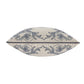 20" Ivory And Blue Floral Recycled Poly Linen Throw Pillow Cover
