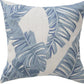 20" Blue And Ivory Floral Cotton Throw Pillow Cover