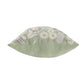 20" Green And Ivory Floral Cotton Throw Pillow Cover