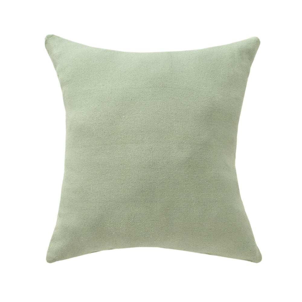 20" Green And Ivory Floral Cotton Throw Pillow Cover