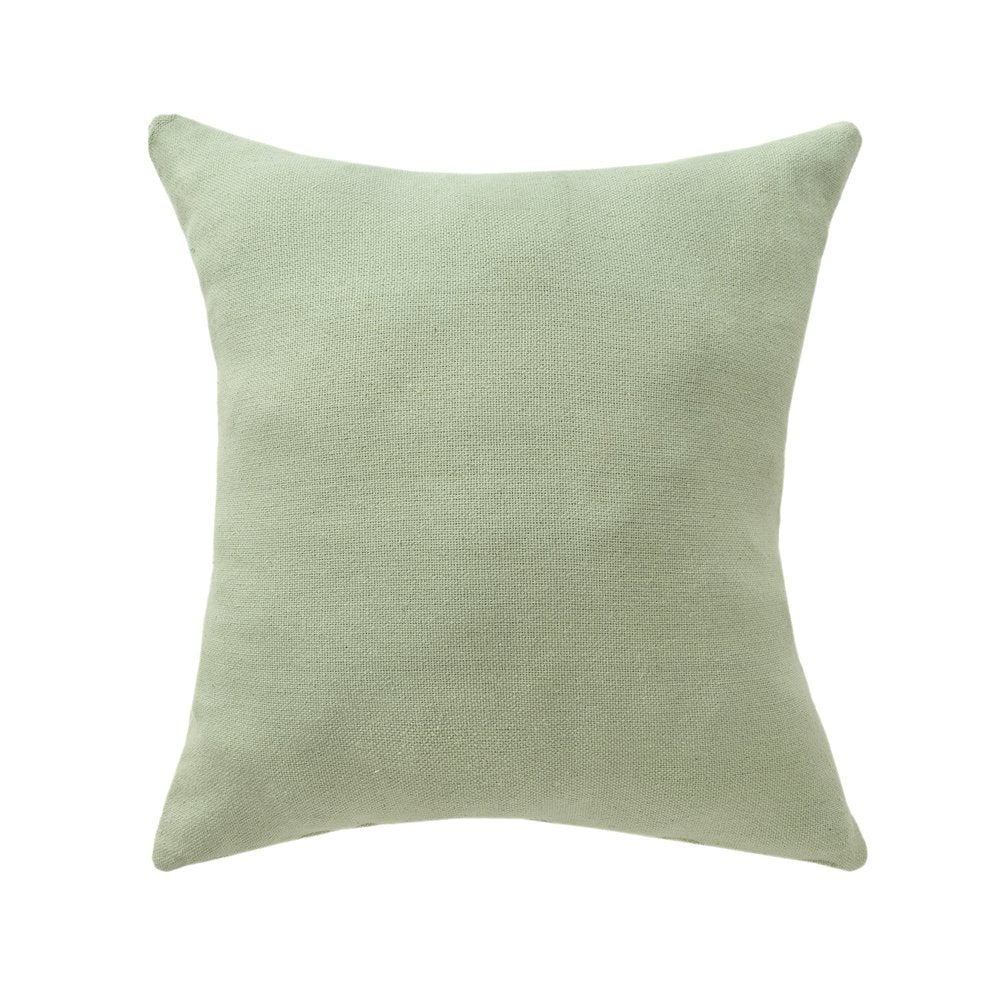 24" Green And Ivory Floral Cotton Throw Pillow Cover