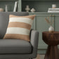 24" Rust And Ivory Striped Linen Blend Throw Pillow Cover