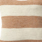24" Brown And Ivory Striped Linen Blend Throw Pillow Cover