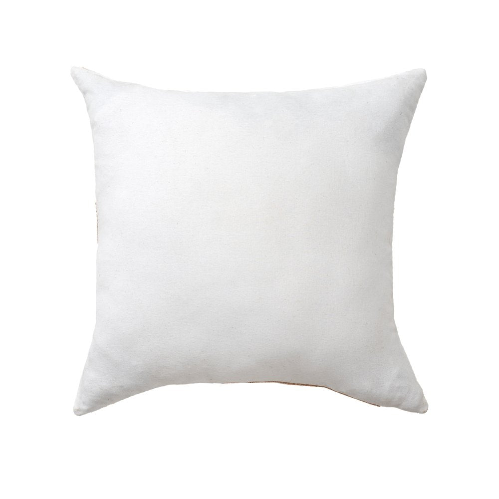 24" Rust And Ivory Striped Linen Blend Throw Pillow Cover