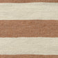 24" Rust And Ivory Striped Linen Blend Throw Pillow Cover