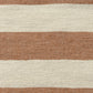 24" Rust And Ivory Striped Linen Blend Throw Pillow Cover