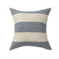 24" Blue And Ivory Beach Striped Linen Blend Throw Pillow Cover