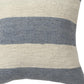 24" Blue And Ivory Striped Linen Blend Throw Pillow Cover