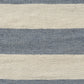 24" Blue And Ivory Striped Linen Blend Throw Pillow Cover