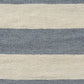 24" Blue And Ivory Striped Linen Blend Throw Pillow Cover