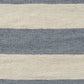 24" Blue And Ivory Beach Striped Linen Blend Throw Pillow Cover