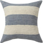 24" Blue And Ivory Beach Striped Linen Blend Throw Pillow Cover