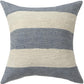 24" Blue And Ivory Striped Linen Blend Throw Pillow Cover