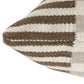 24" Brown Gray And Off White Striped Wool Blend Throw Pillow Cover