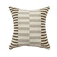24" Brown Gray And Off White Striped Wool Blend Throw Pillow Cover