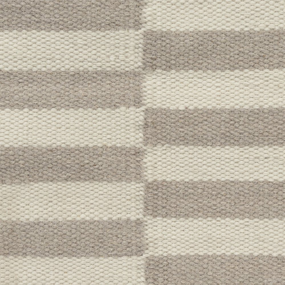 24" Brown Gray And Off White Striped Wool Blend Throw Pillow Cover