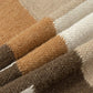 24" Brown Off White And Orange Geometric Wool Blend Throw Pillow Cover