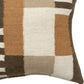 24" Brown Off White And Orange Geometric Wool Blend Throw Pillow Cover