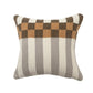 24" Brown Gray And Off White Geometric Wool Blend Throw Pillow Cover