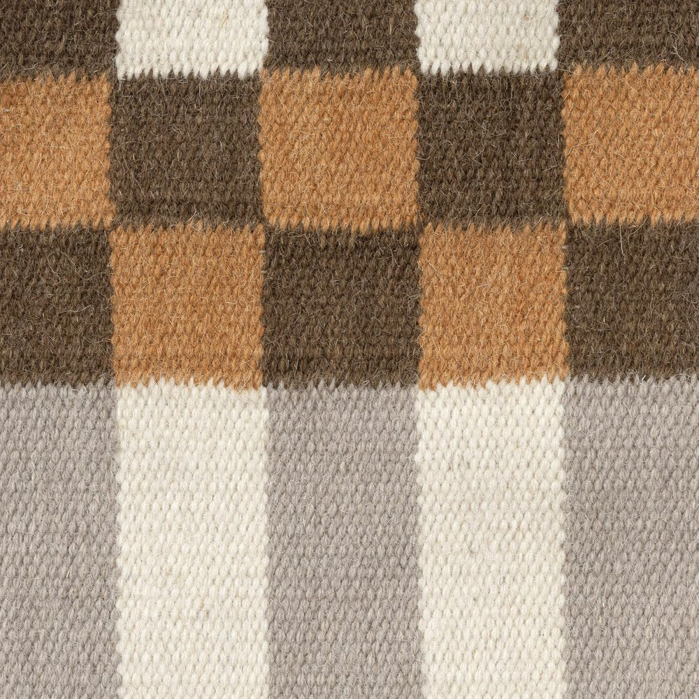 24" Brown Gray And Off White Geometric Wool Blend Throw Pillow Cover