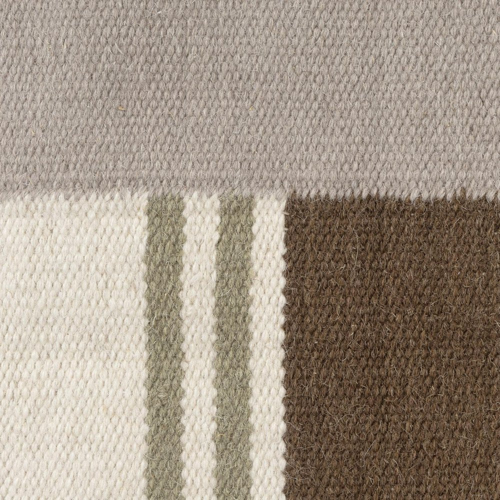 24" Brown And Gray Geometric Wool Blend Throw Pillow Cover