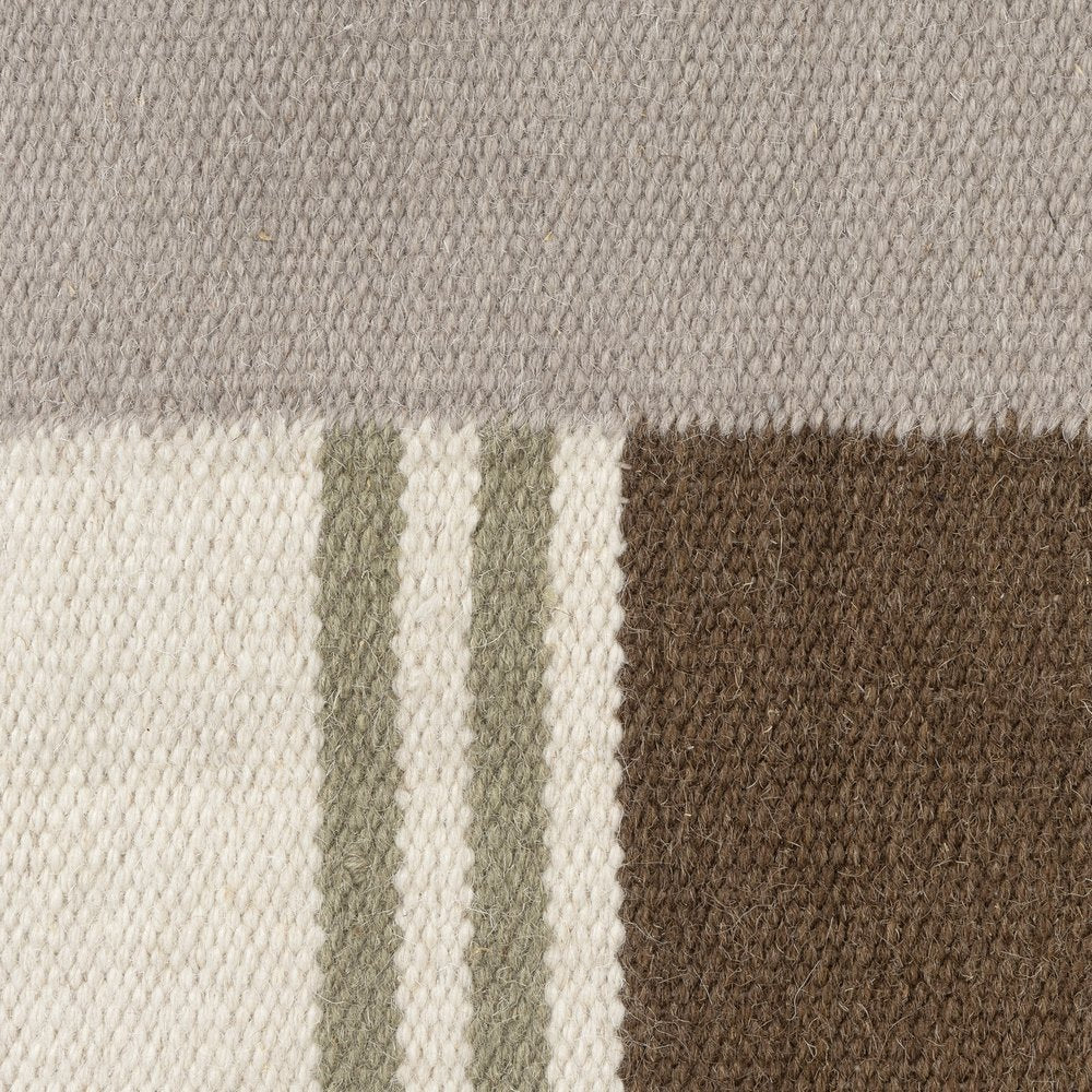 24" Brown And Gray Geometric Wool Blend Throw Pillow Cover