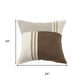 24" Brown And Gray Geometric Wool Blend Throw Pillow Cover