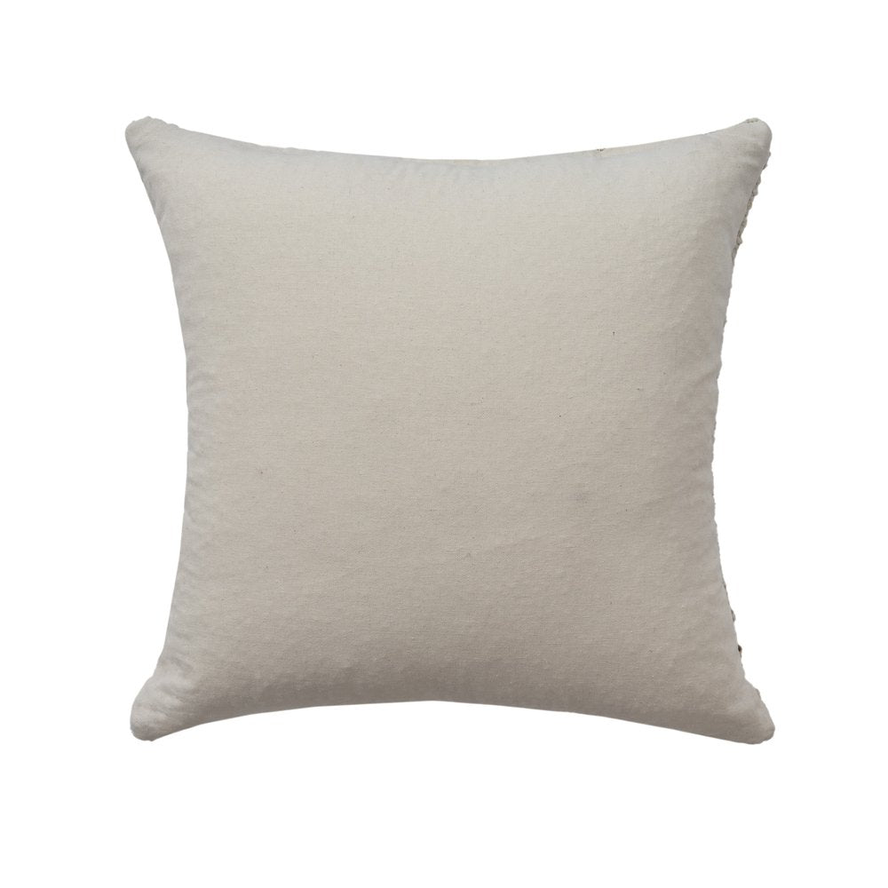 22" Ivory And Green Striped Wool Blend Throw Pillow Cover