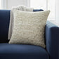 22" Ivory And Green Striped Wool Blend Throw Pillow Cover