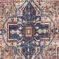 18" Navy Blue And Rust Medallion Throw Pillow Cover