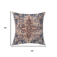 18" Navy Blue And Rust Medallion Throw Pillow Cover