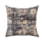 18" Navy Blue And Beige Floral Throw Pillow Cover