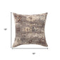 18" Taupe And Ivory Floral Throw Pillow Cover