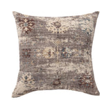 18" Beige And Taupe Floral Throw Pillow Cover