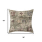 18" Beige And Green Floral Throw Pillow Cover