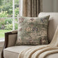 18" Beige And Green Floral Throw Pillow Cover