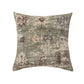 18" Beige And Green Floral Throw Pillow Cover