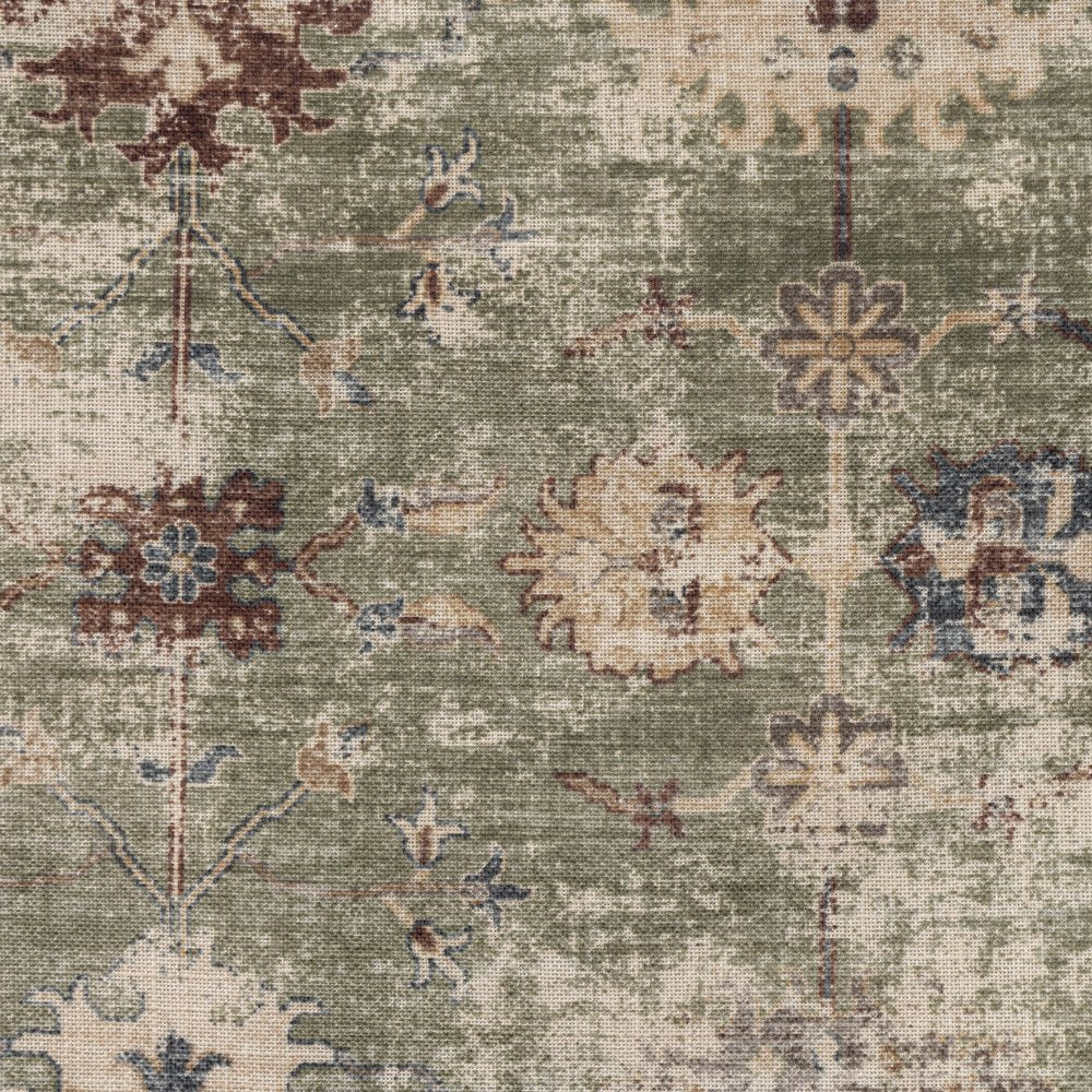 18" Sage And Green Floral Throw Pillow Cover