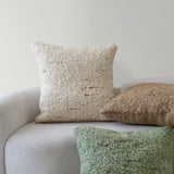 24" Ivory And Beige Wool Throw Pillow Cover