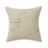 24" Ivory And Beige Wool Throw Pillow Cover