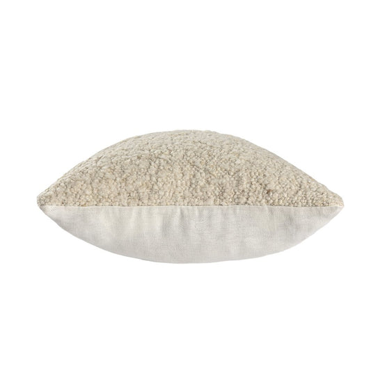 24" Ivory And Beige Wool Throw Pillow Cover