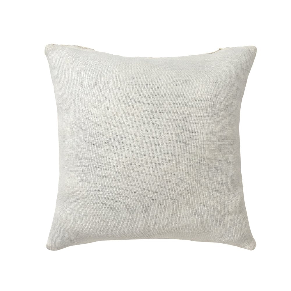 24" Ivory And Beige Wool Throw Pillow Cover