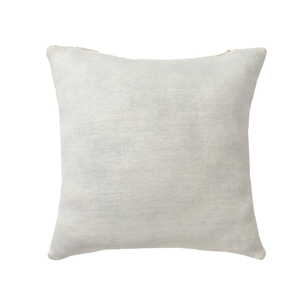 24" Ivory And Beige Wool Throw Pillow Cover