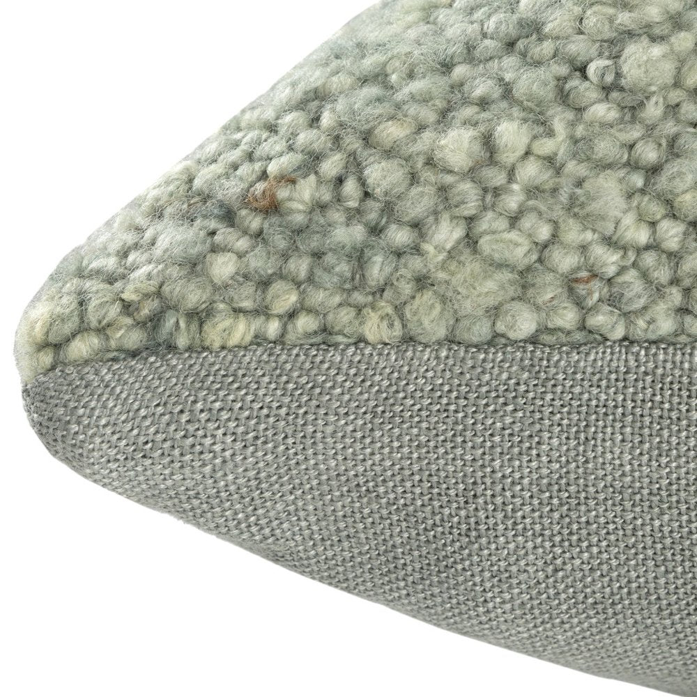 24" Green Wool Throw Pillow Cover
